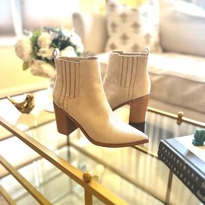 Elegant Cream Ankle Boots